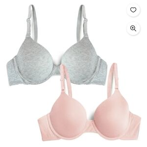 Fruit of the Loom Gray and Pink Bra Set NWTSize XXL fits 40DD, 42D, 42DD